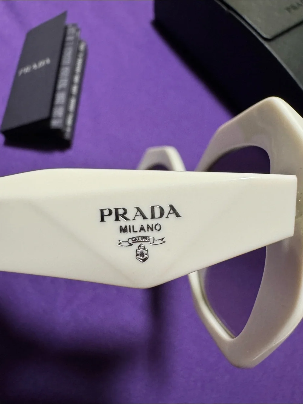 Prada  Oversized Hexagonal Sunglasses   PR16WS  Ivory with Grey Gradient Lenses